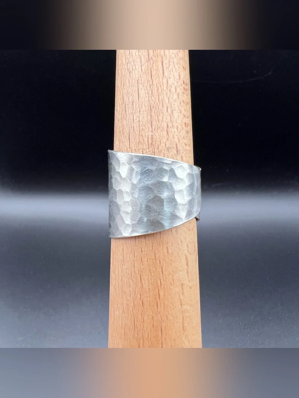Sterling Silver Hammered Cigar Band Ring